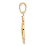 14k and White Rhodium Diamond-cut Floral Turtle Pendant - Image 2