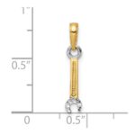 14k and White Rhodium Diamond-cut Wrench Pendant - Image 2