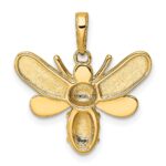 14k and White Rhodium Diamond-cut Bumblebee Pendant - Image 4