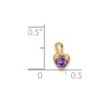 14ky February Synthetic Birthstone Heart Charm - Image 3