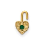 14ky May Synthetic Birthstone Heart Charm - Image 3