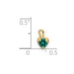 14ky May Synthetic Birthstone Heart Charm - Image 4