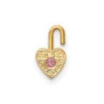 14ky October Synthetic Birthstone Heart Charm - Image 3