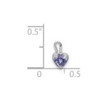 14k White Gold June Synthetic Birthstone Heart Charm - Image 4