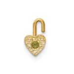 14ky August Synthetic Birthstone Heart Charm - Image 3