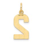 14k Medium Diamond-cut Number 2 Charm - Image 3