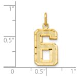 14k Medium Diamond-cut Number 6 Charm - Image 4
