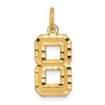 14k Medium Diamond-cut Number 8 Charm