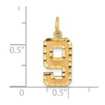 14k Medium Diamond-cut Number 9 Charm - Image 4