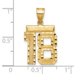 14k Medium Diamond-cut Number 18 Charm - Image 2