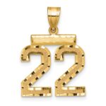 14k Medium Diamond-cut Number 22 Charm