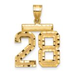 14k Medium Diamond-cut Number 28 Charm