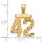 14k Medium Diamond-cut Number 42 Charm - Image 2