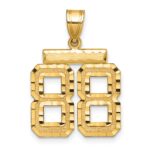 14k Medium Diamond-cut Number 88 Charm