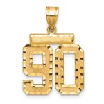 14k Medium Diamond-cut Number 90 Charm