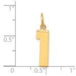 14k Medium Polished Number 1 Charm - Image 4