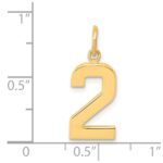 14k Medium Polished Number 2 Charm - Image 4