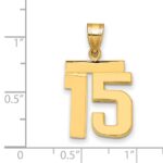 14k Medium Polished Number 15 Charm - Image 2