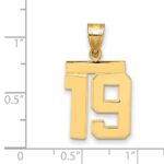 14k Medium Polished Number 19 Charm - Image 2
