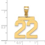 14k Medium Polished Number 22 Charm - Image 2