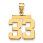 14k Medium Polished Number 33 Charm