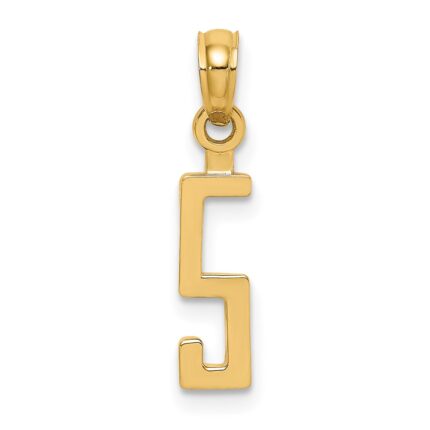 14k Polished Number 5 Pendant
