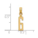 14k Polished Number 6 Pendant - Image 3