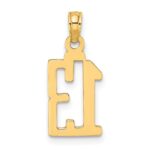 14k Polished Number 13 Pendant - Image 4