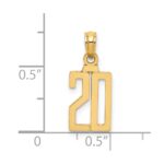 14k Polished Number 20 Pendant - Image 3