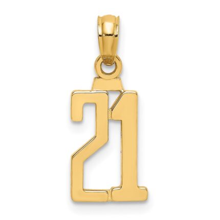 14k Polished Number 21 Pendant