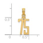 14k Polished Number 75 Pendant - Image 3