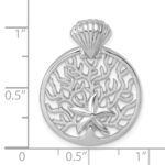 Sterling Silver Rhodium-plated Polished Starfish and Scallop Shell Reef Pendant - Image 5