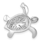 Sterling Silver Rhodium-Plated Polished Flower Back Turtle Chain Slide - Image 3
