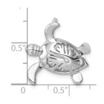 Sterling Silver Rhodium-Plated Polished Flower Back Turtle Chain Slide - Image 5