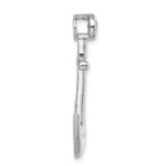 Sterling Silver Rhodium-Plated Polished Crystal Anchor Chain Slide - Image 2