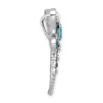 Sterling Silver Rhodium-plated Polished Crystal Inlay Dragonfly Chain Slide - Image 2