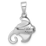 Sterling Silver Rhodium-plated Polished Cownose Stingray Pendant