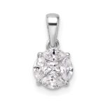 14k White Gold 1/2 carat Lab Grown Diamond VS/SI+ G+ Round and Marquise Pendant