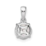 14k White Gold 1/2 carat Lab Grown Diamond VS/SI+ G+ Round and Marquise Pendant - Image 3
