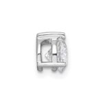 14k White Gold 3/4 carat Lab Grown Diamond VS/SI+ G+ Round Complete Three Prong Chain Slide Pendant - Image 2