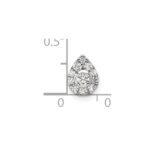 14k White Gold 1/3 carat Lab Grown Diamond VS/SI+ G+ Complete Pear Chain Slide Pendant - Image 4