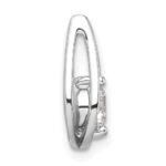 14k White Gold 1/2 carat Lab Grown Diamond VS/SI+ G+ Complete Teardrop Chain Slide Pendant - Image 2