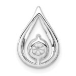 14k White Gold 1/2 carat Lab Grown Diamond VS/SI+ G+ Complete Teardrop Chain Slide Pendant - Image 3