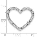 14k White Gold 1/3 carat Lab Grown Diamond VS/SI+ G+ Complete Open Heart Chain Slide Pendant - Image 4