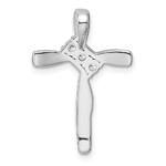 14k White Gold 1/2 carat Lab Grown Diamond VS/SI+ G+ Complete Cross Chain Slide Pendant - Image 3