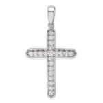14k White Gold 3/4 carat Lab Grown Diamond VS/SI+ G+ Complete Cross Pendant