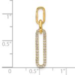 14K Polished 1/6 carat Diamond Paperclip Link Pendant - Image 4