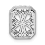 14k White Gold 1/2 carat Lab Grown Diamond VS/SI+ G+ Holds 2 carat Radiant Center Semi Mount Halo Chain Slide Pendant - Image 3