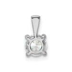 14k White Gold 3/4 carat Lab Grown Diamond VS/SI+ G+ Round Complete Four Prong Pendant - Image 3