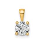 14k 3/4 carat Lab Grown Diamond VS+ F+ Round Complete Four Prong Pendant